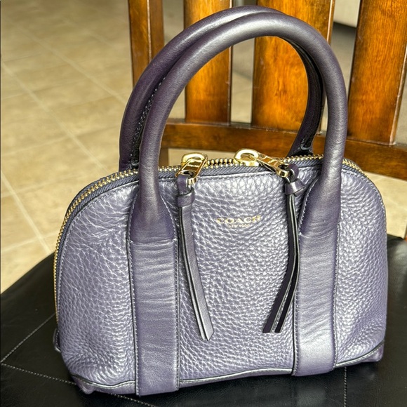 Coach Purple Satchel with Structured Design and Elegant Finish - Picture 1 of 6